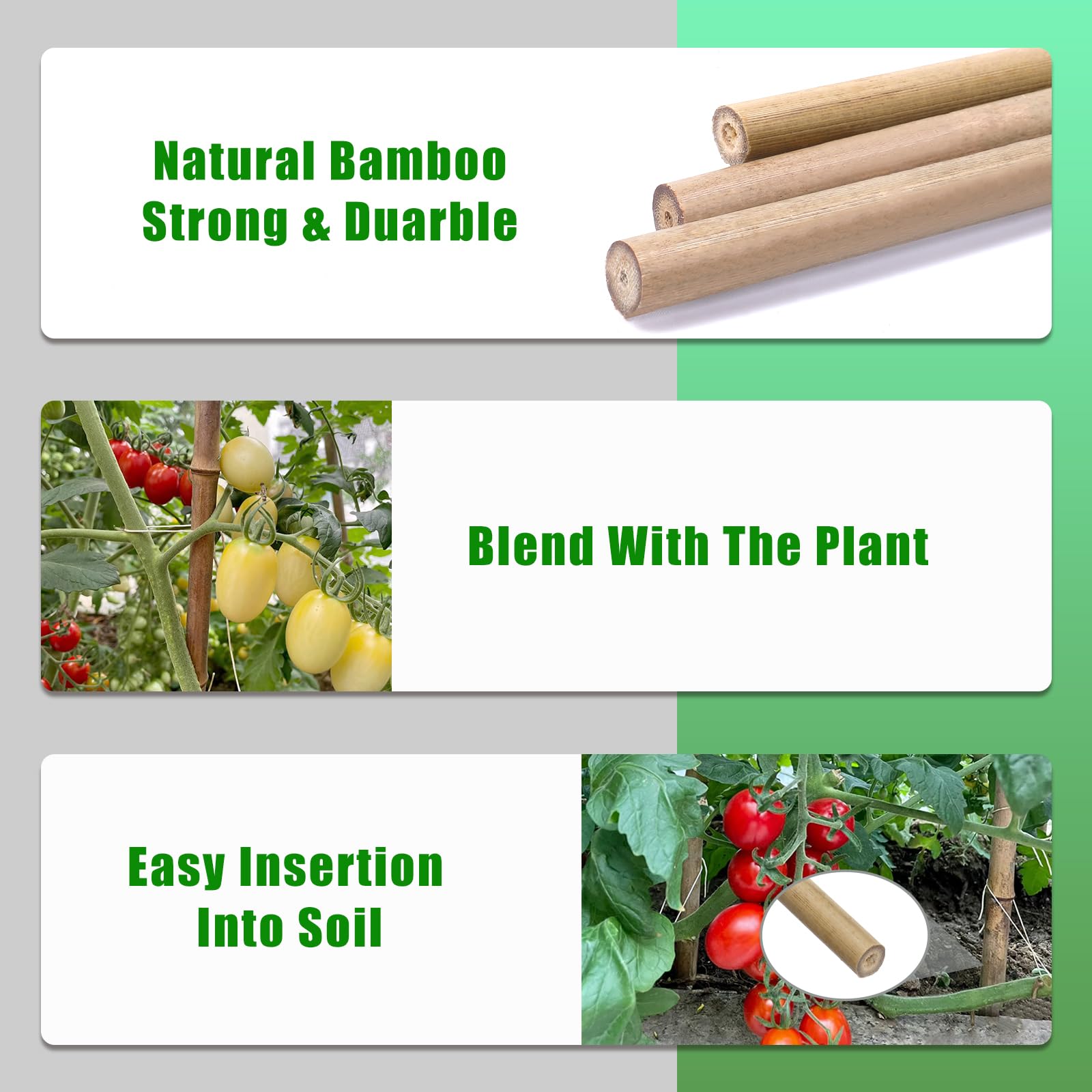 Guangye easy-assemble bamboo stakes simplify garden setup and plant training