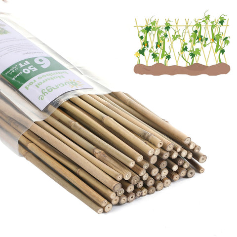 GUANGYE Plant Bamboo Post 6 Feet provides sturdy garden support for vertical growth.