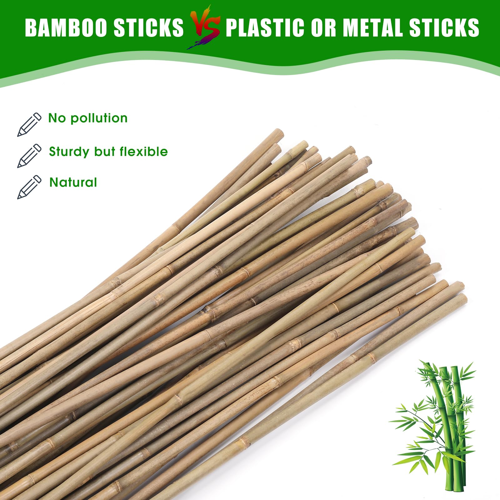 Guangye tomato-support bamboo post helps tomatoes climb neatly with natural tension and stability