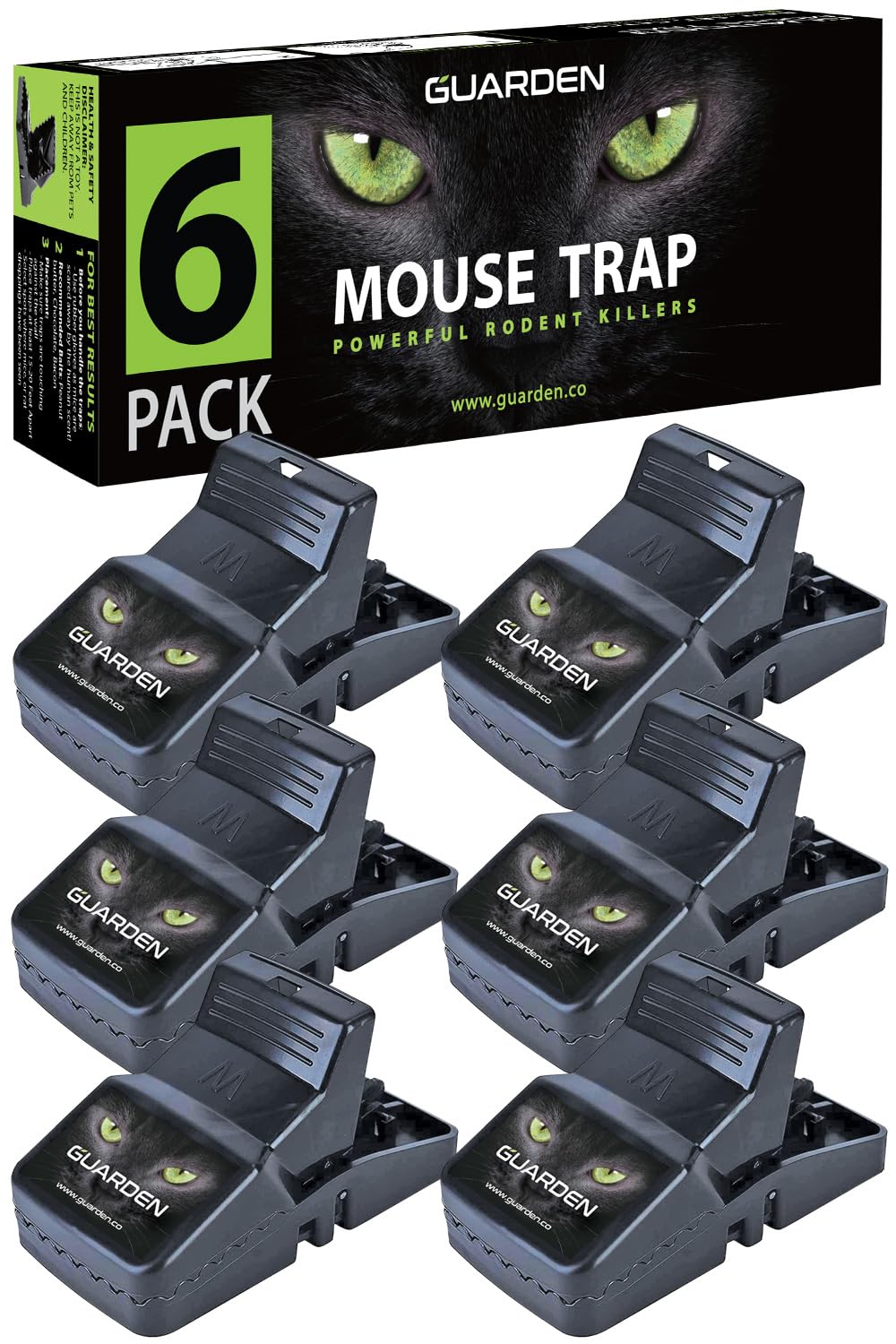 Guarden mouse traps indoor setup showing quick, clean pest control for homes