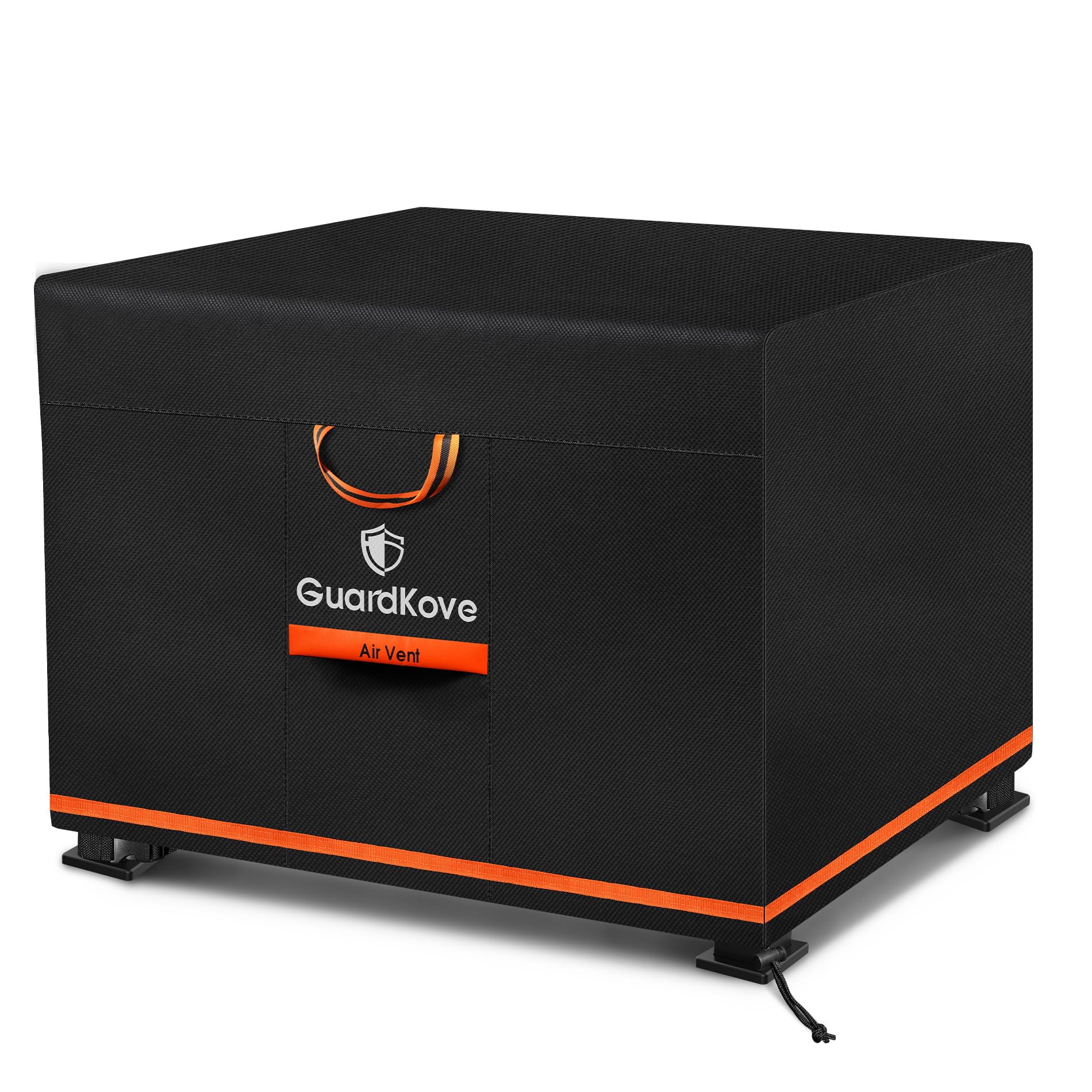 GuardKove 36in square fire pit cover fits square pits securely, protecting from wind and rain.