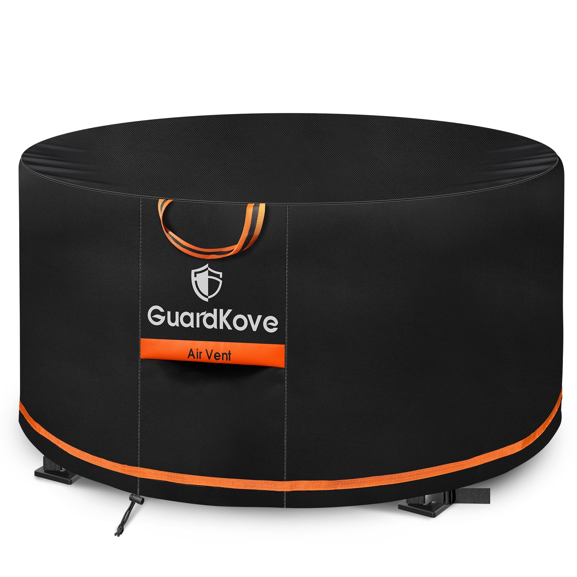 GuardKove fire pit cover close-up highlighting rugged 1000D fabric durability.