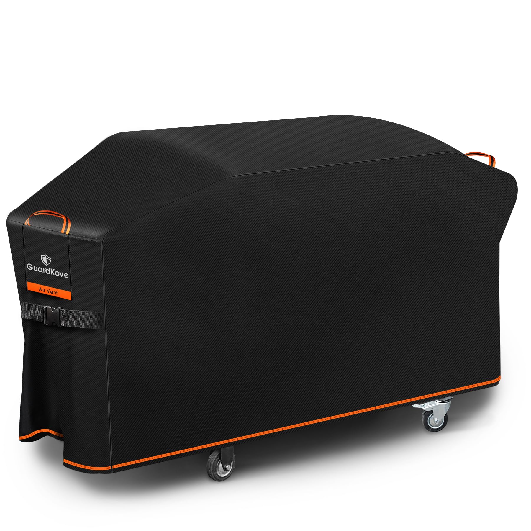 GuardKove griddle cover on a 36-inch hood protects from sun and rain.