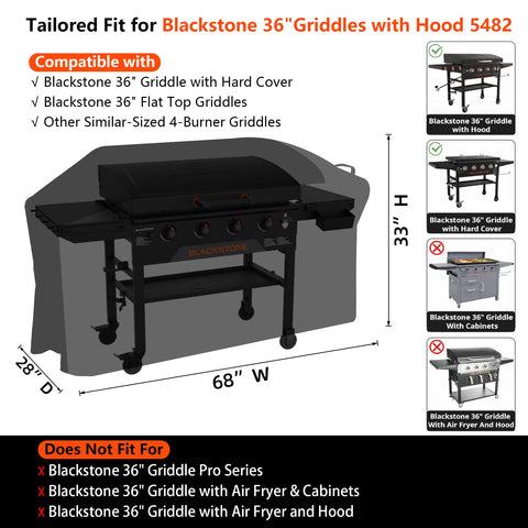 GuardKove 1000D tear-resistant fabric shields the grill from outdoor wear.