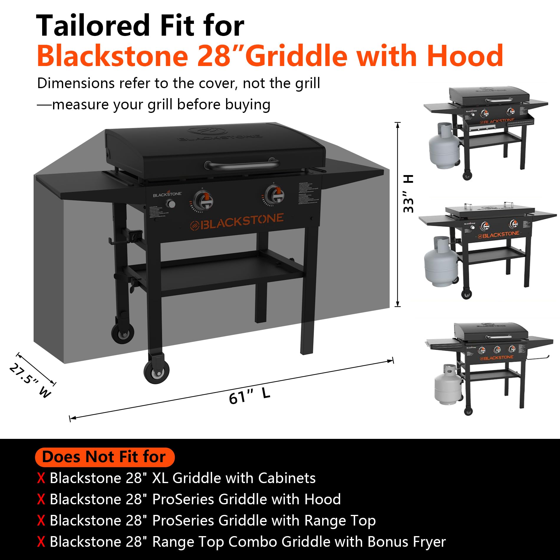 GuardKove waterproof cover safeguarding Blackstone 28-inch griddle from rain and rust.
