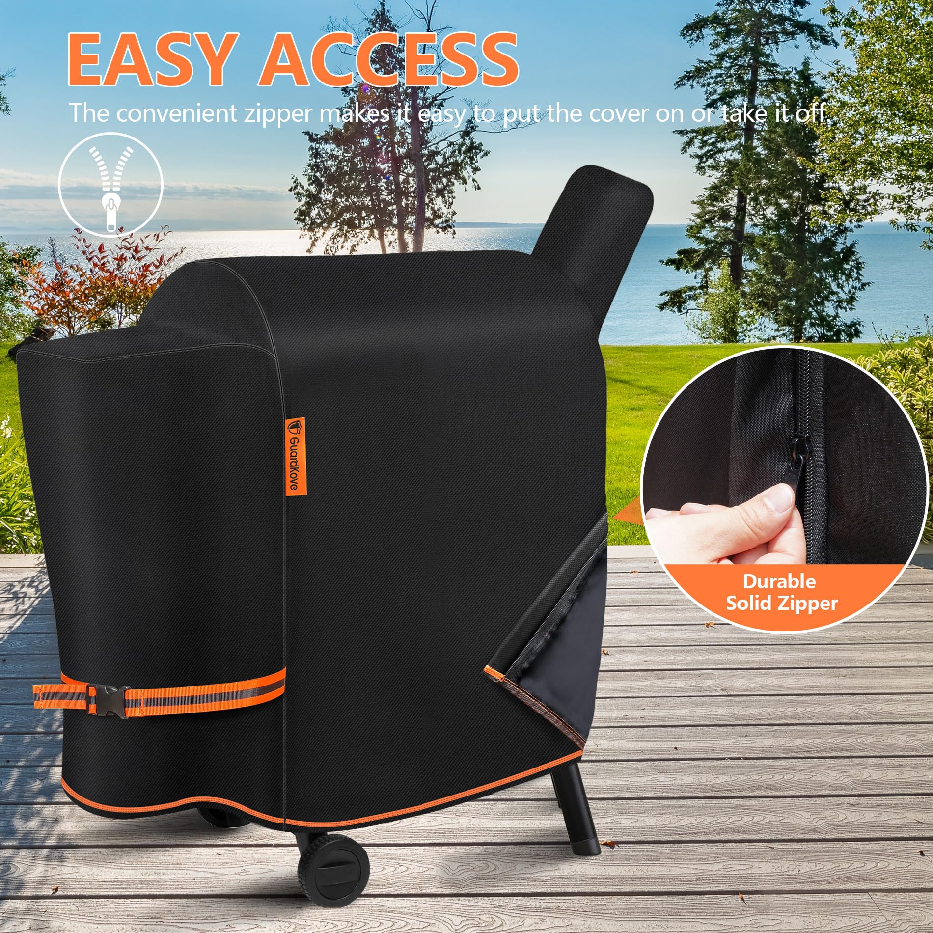 GuardKove orange accent adds modern style to outdoor grilling visuals