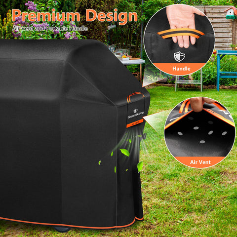 GuardKove orange accent adds modern style to the patio