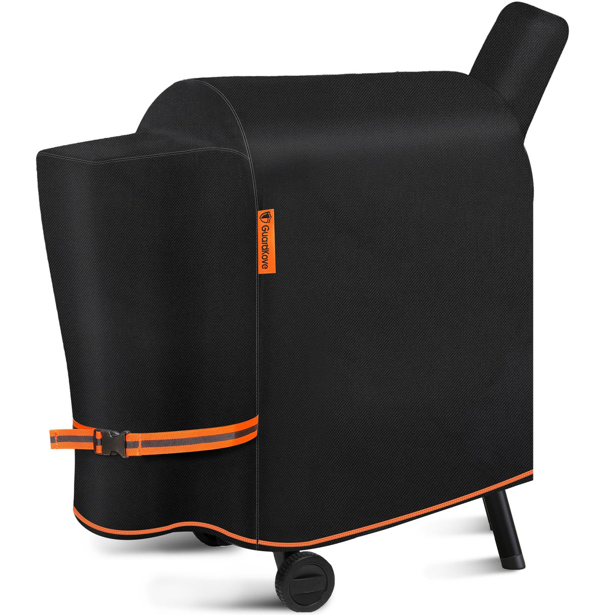 GuardKove pellet grill cover protecting Traeger Pro 22 from rain and sun with a snug fit