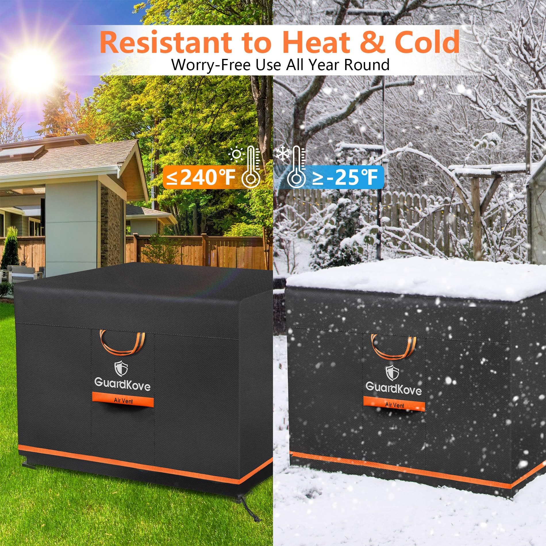 GuardKove black with orange trim adds a premium patio look.