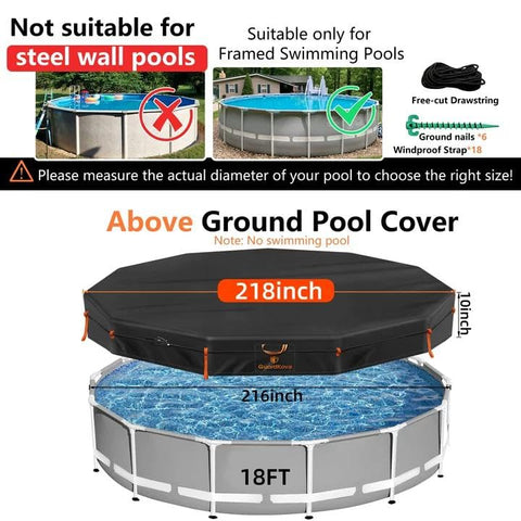 GuardKove windproof triple-straps securing the pool cover in storms.