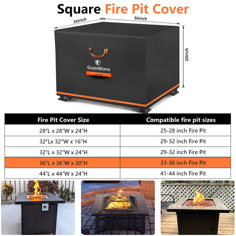 GuardKove waterproof fire pit cover uses inner coating to keep your pit dry and rust-free.