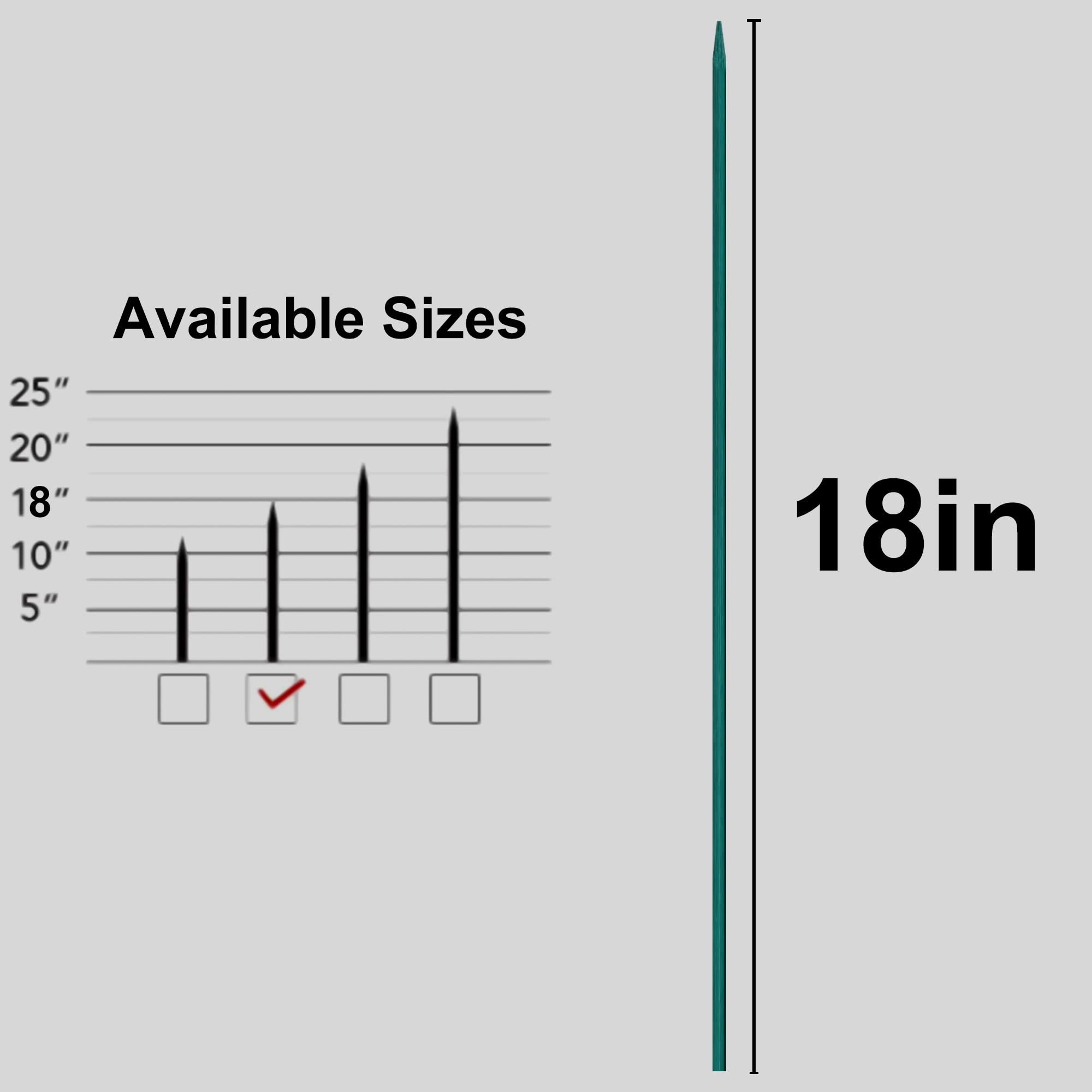 Guatbsecure smooth-finish wood stake minimizes snagging in the garden.