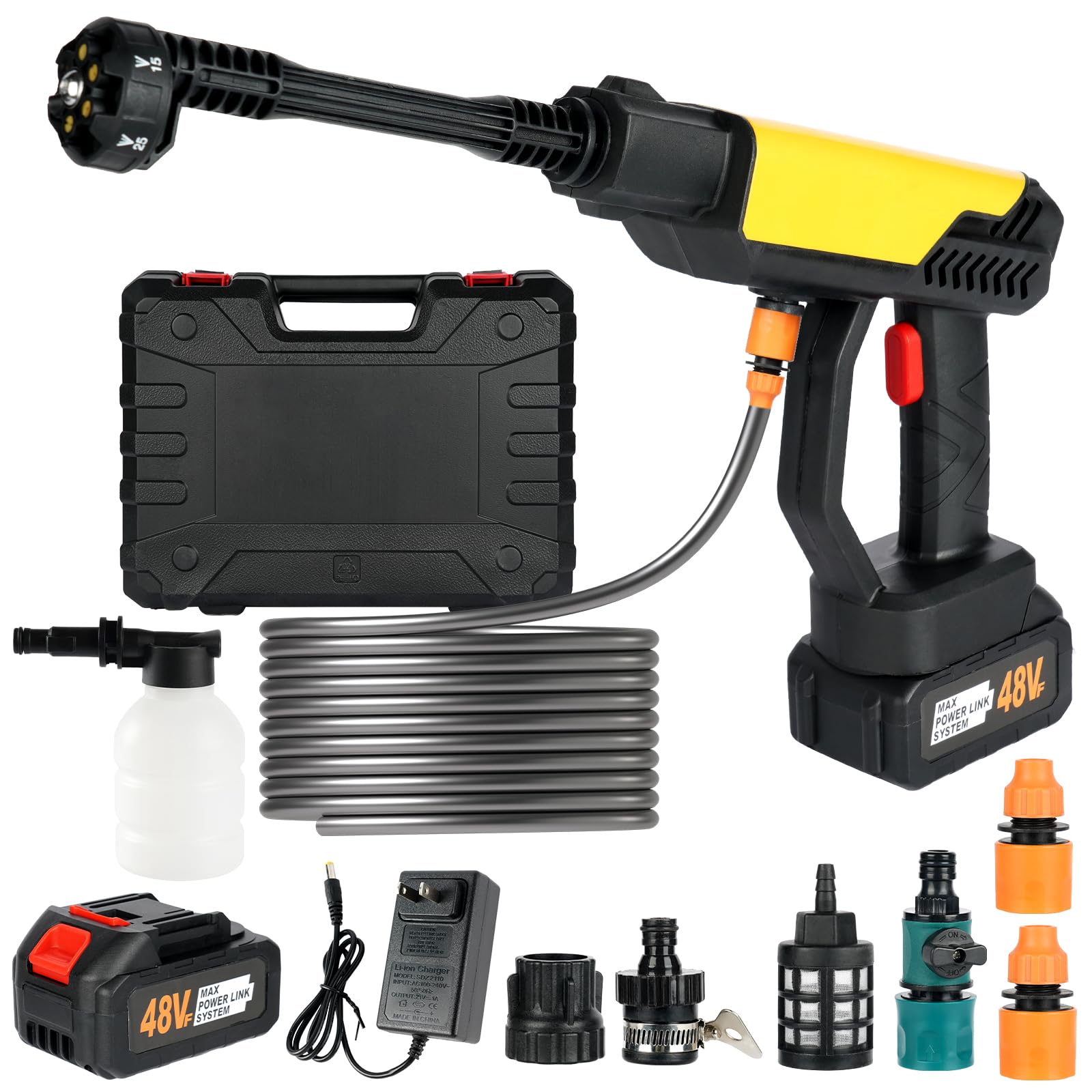 GUATTINE cordless pressure washer front view for portable cleaning on the go