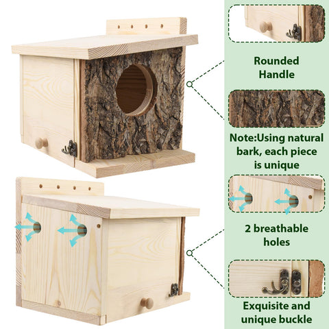 GUBEARE nesting box open-front panel facilitates easy cleaning and maintenance.