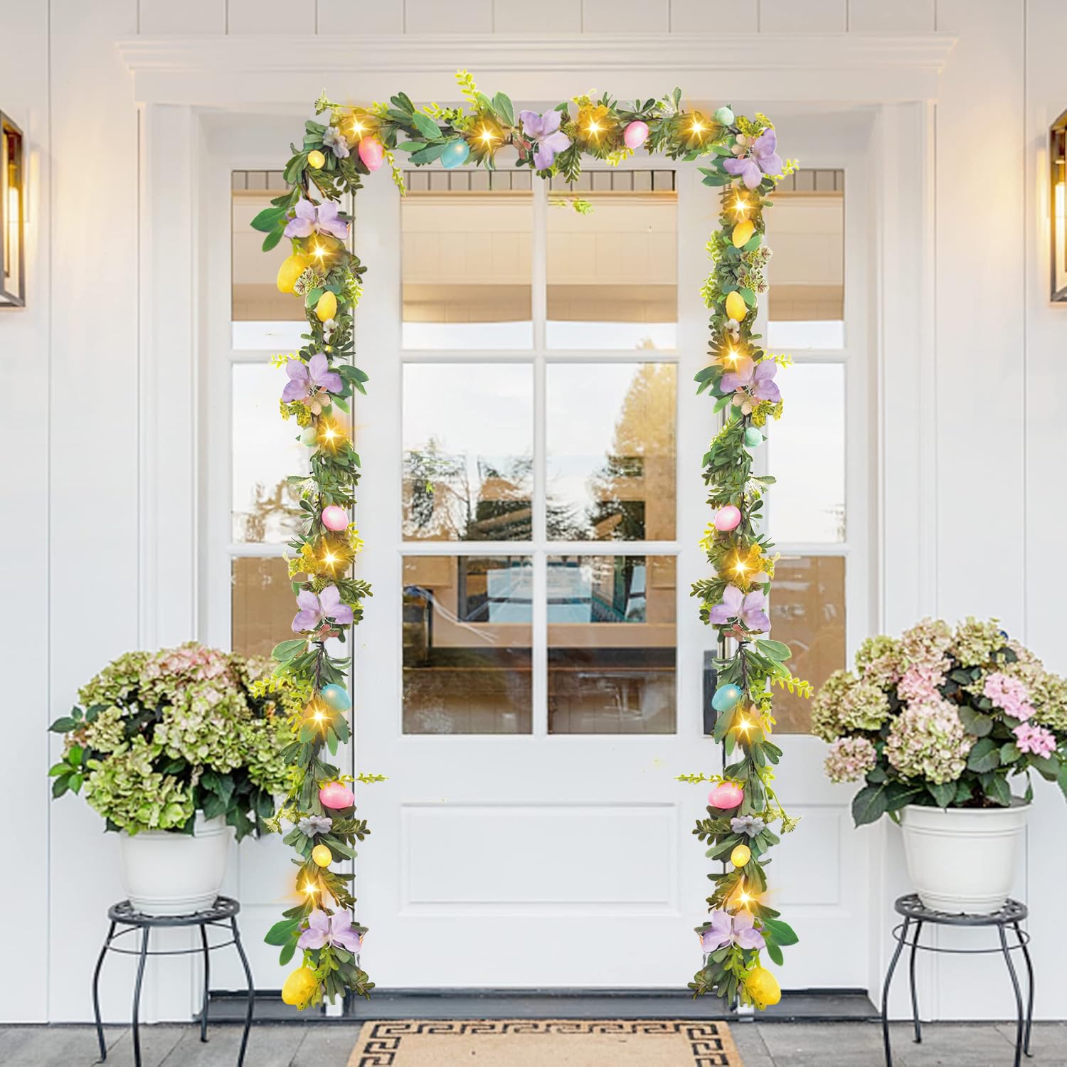 Gudegou greenery garland offers versatile spring decor for mantel, table, or wall.