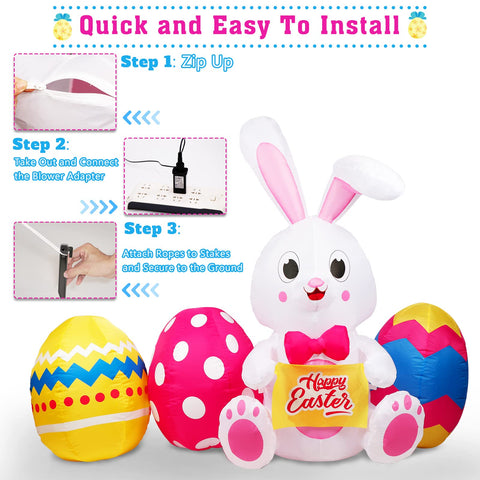 GUDELAK Easter inflatable assembly pack with blower and stakes