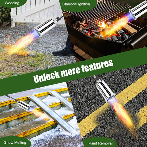 Portable torch ideal for yard work and outdoor tasks.