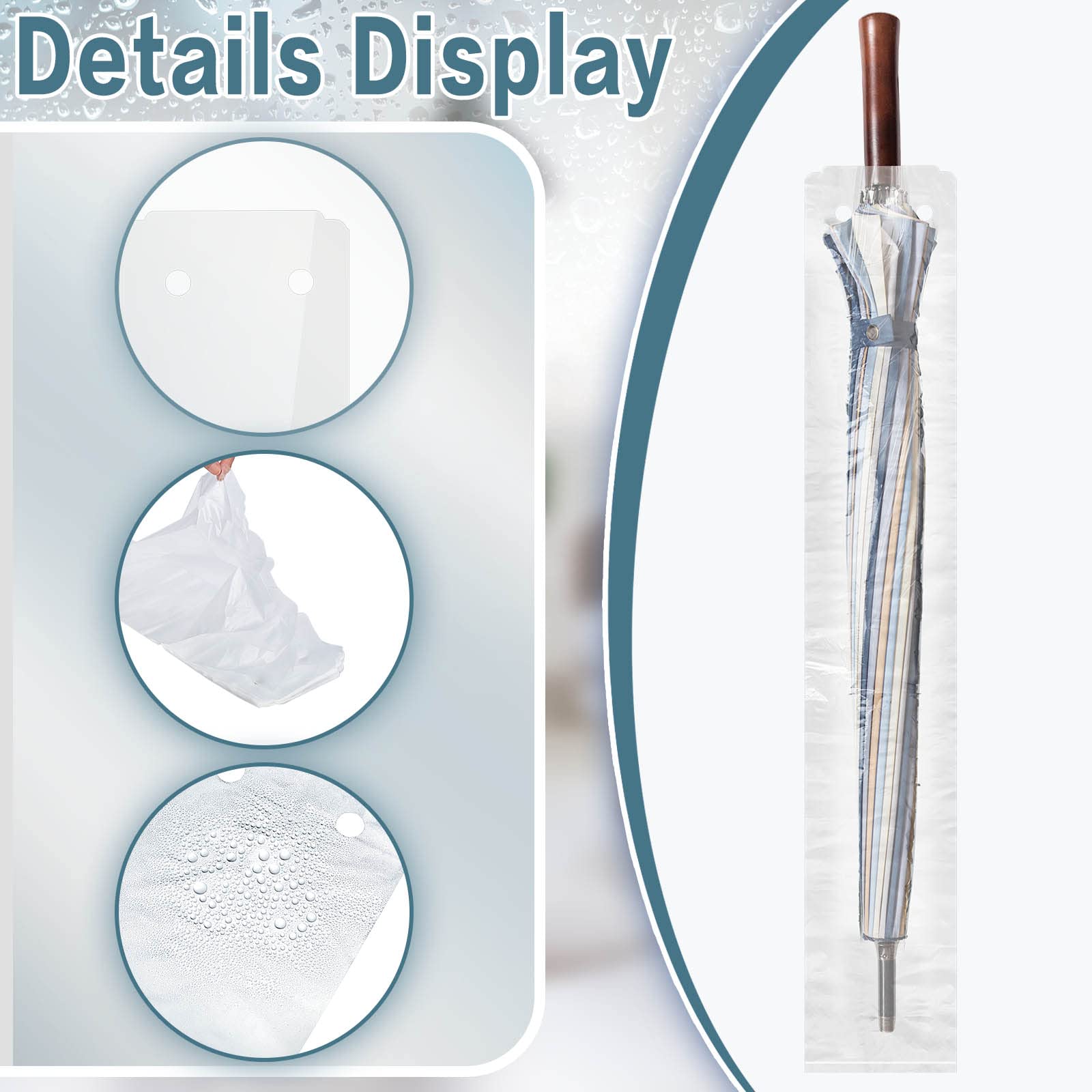 Gueevin disposable umbrella bag with clear design for quick disposal.