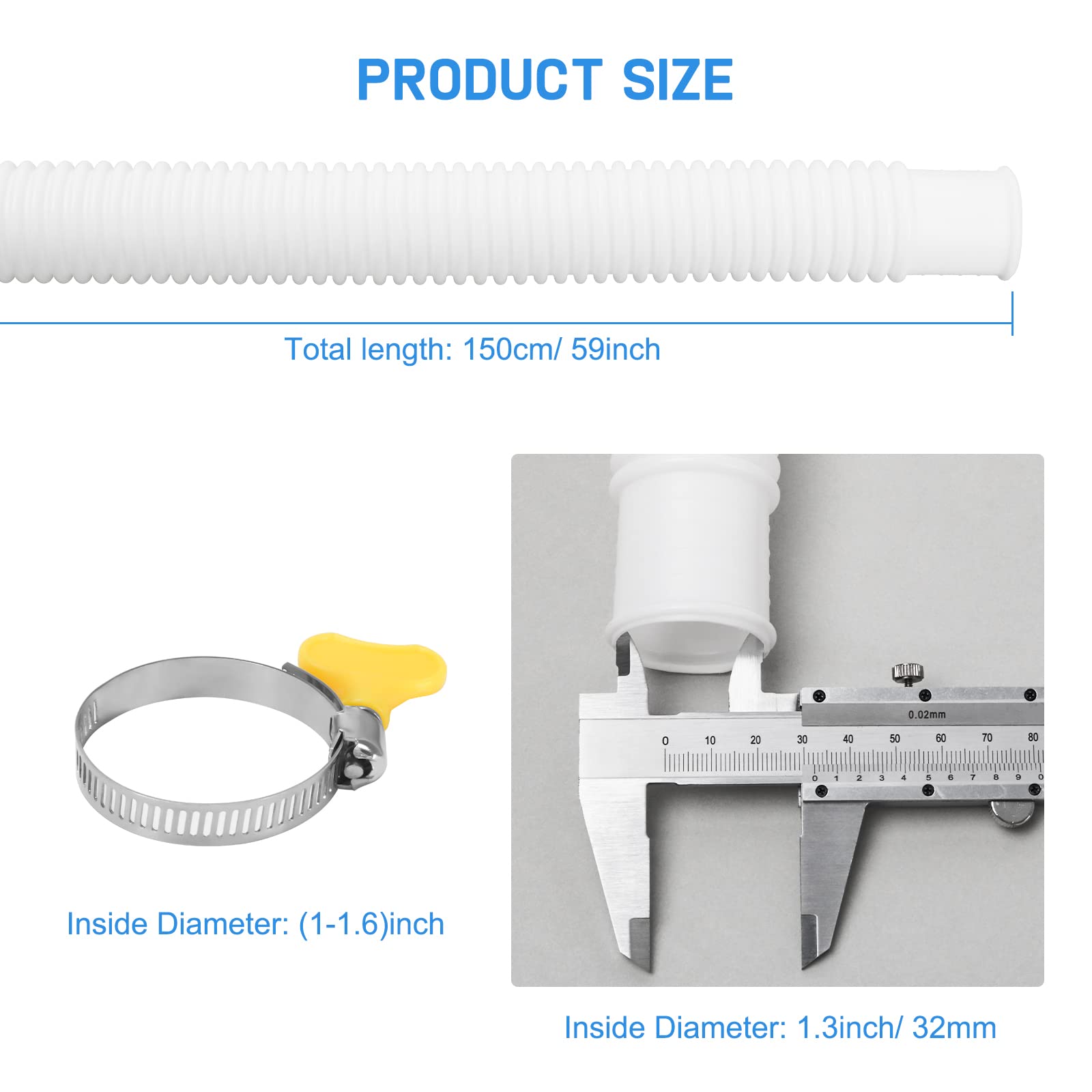 GUEQUITLEX stainless steel hose clamps secure the hose to the pump