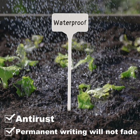 GUFJUCH plant labels outdoor waterproof for durable garden organization.