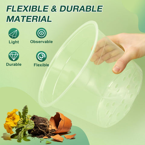 GUGEMEI clear 12inch nursery pot for large plants like shrubs and vegetables