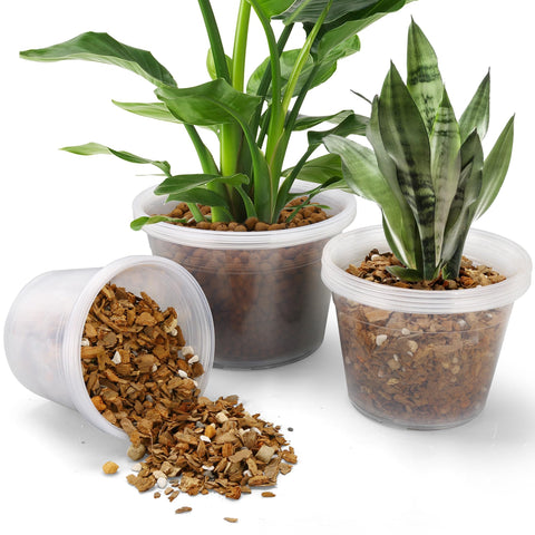 GUGEMEI clear 8inch nursery pot ideal for easy root and moisture monitoring