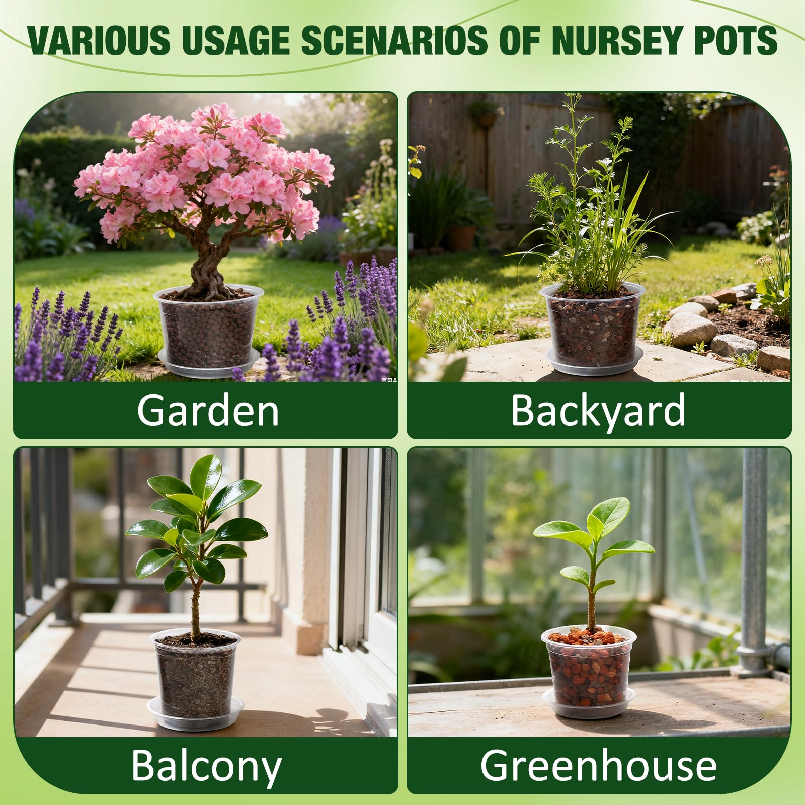 GUGEMEI clear nursery pots fit indoor and outdoor setups for diverse plants
