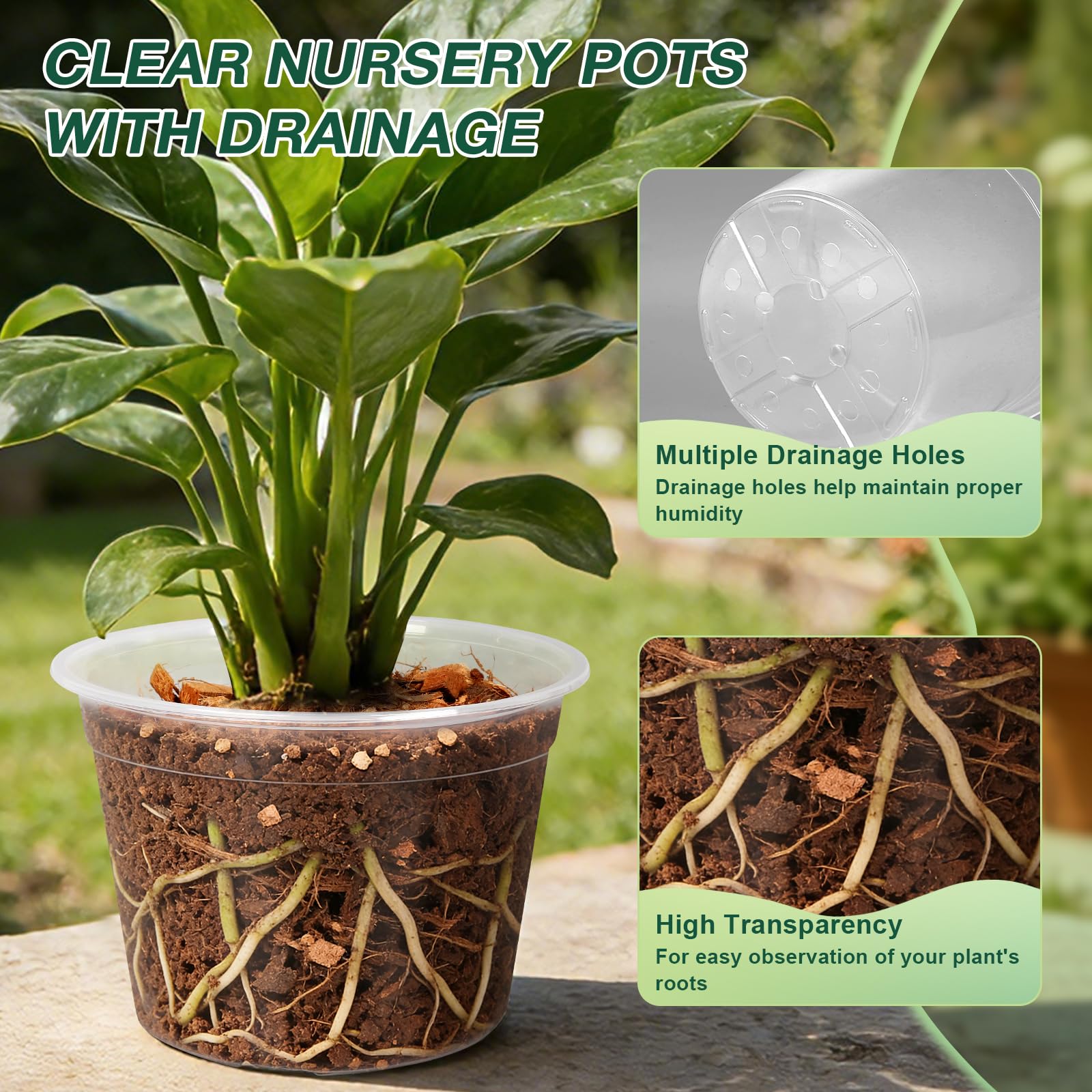 GUGEMEI nursery pot with drainage holes for healthy roots