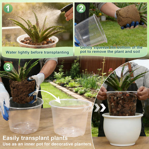 GUGEMEI transparent root-monitoring pot shows soil and roots clearly