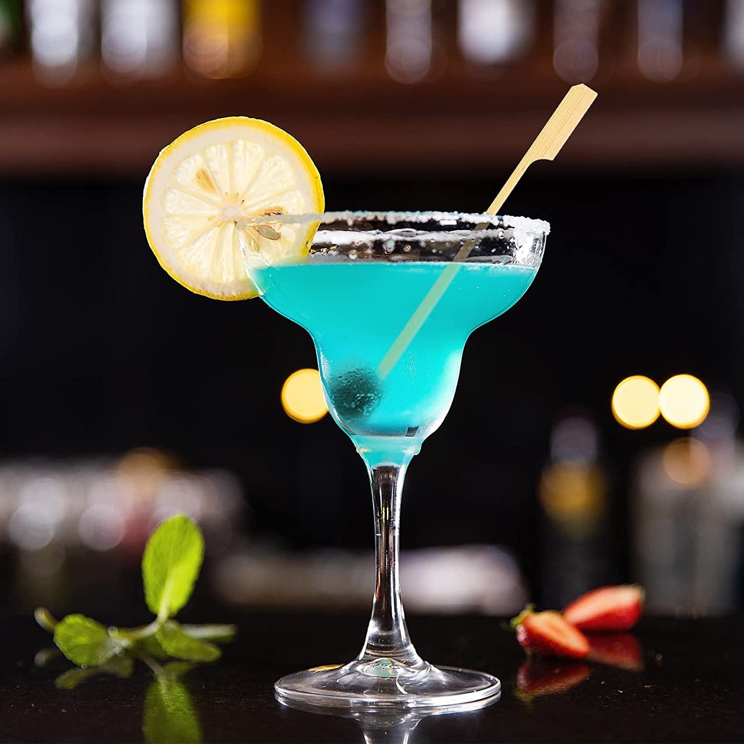 GuGen bamboo paddle picks ideal for appetizers, cocktails, and fruit skewers at events.