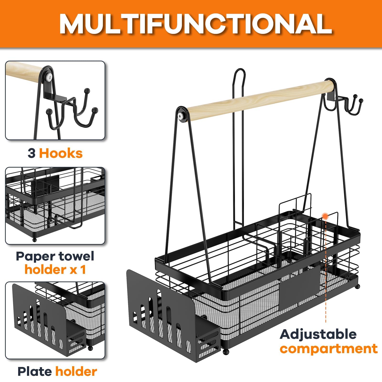 GUIBUKEYAN grill caddy powder-coated steel for durable outdoor use