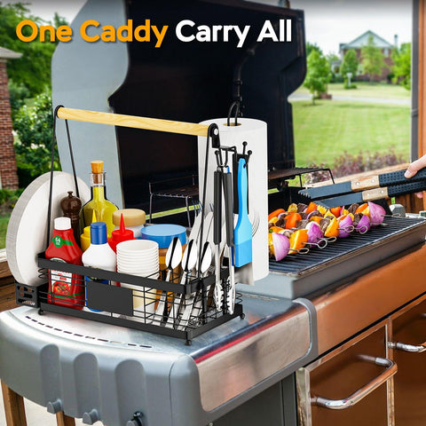 GUIBUKEYAN grill caddy removable plate holder for quick setup and cleanup