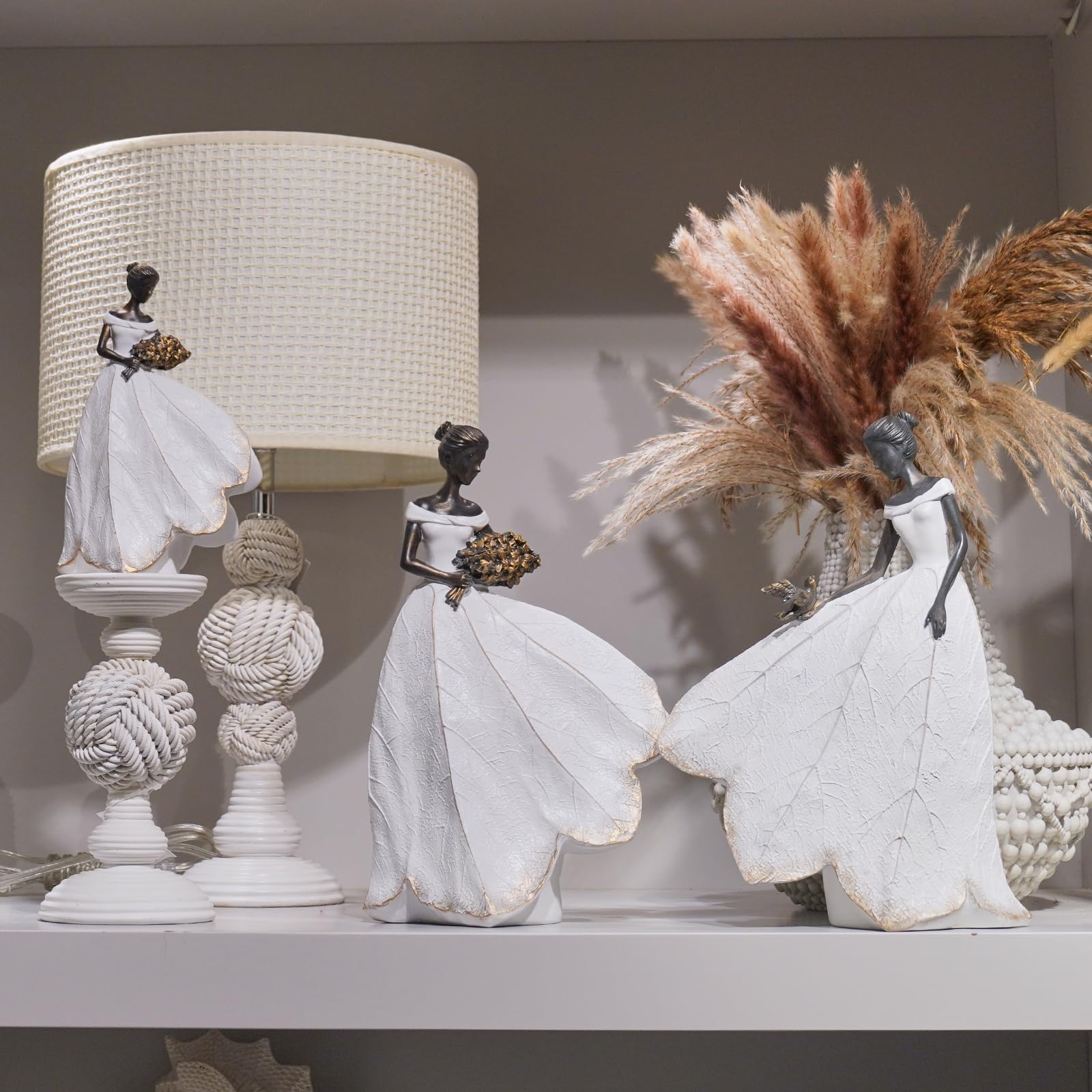Guichifun fairy statue leaf-angel soft colors evoke calm in any space.