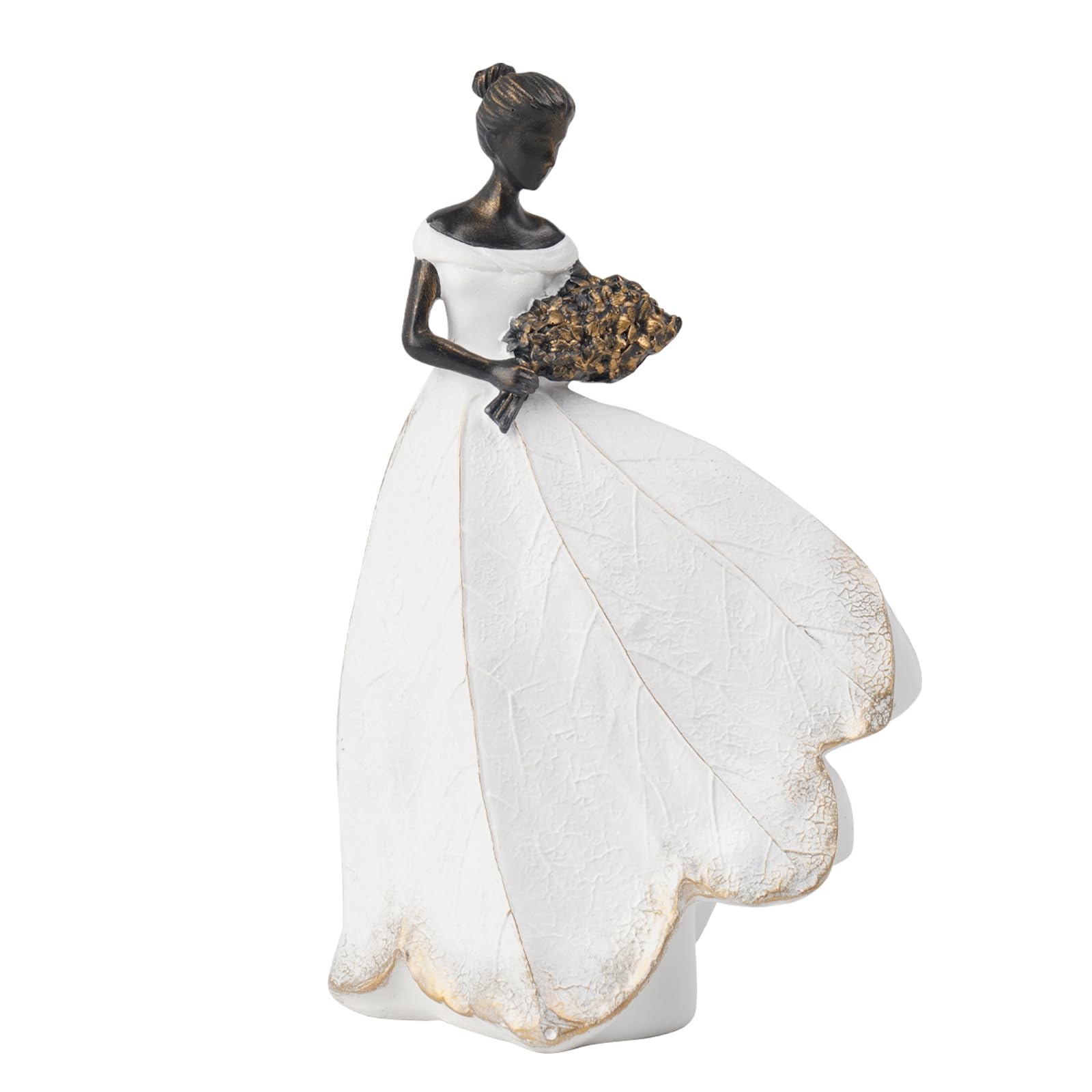Guichifun fairy statue leaf-angel holding a lily for tranquil garden decor.