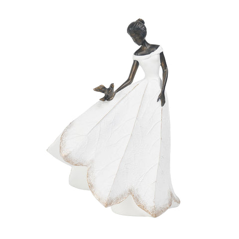 Guichifun fairy statue with leaf skirt adds artistic garden detail and enduring beauty.