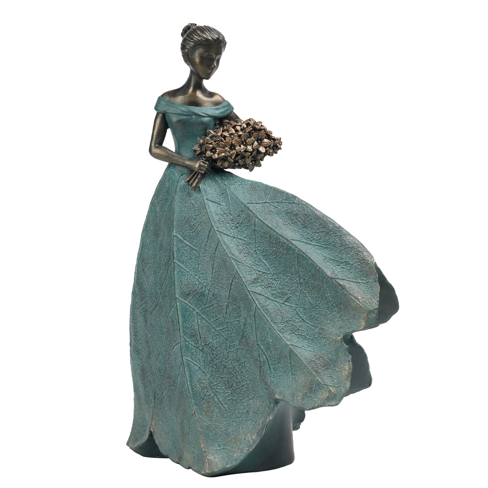 Guichifun leaf-angel-girl statue adds artistic leaf-textured charm to any indoor or garden space.