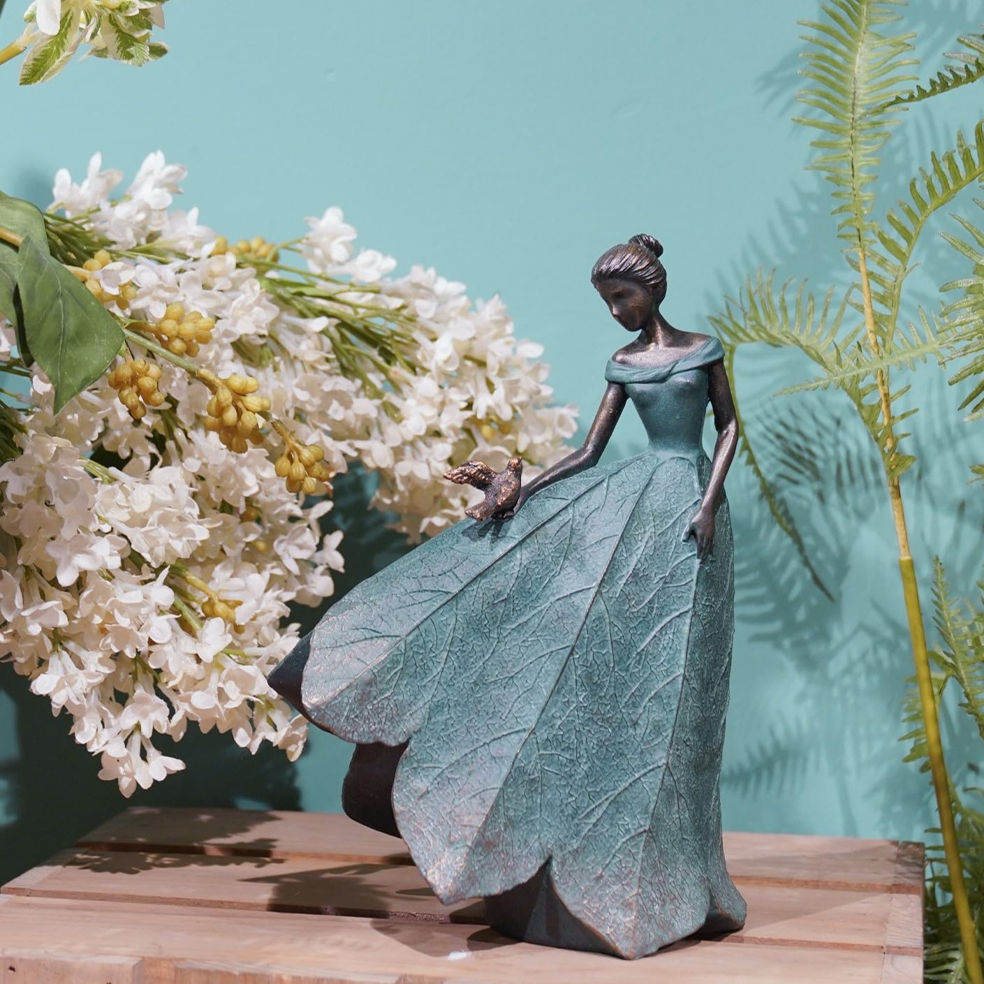 Guichifun resin fairy garden figurine suitable for indoor or outdoor spaces