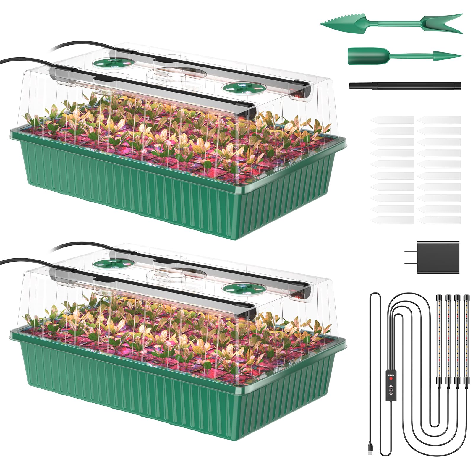 Guioiby seed starter tray with 60 cells and drainage holes for efficient germination.