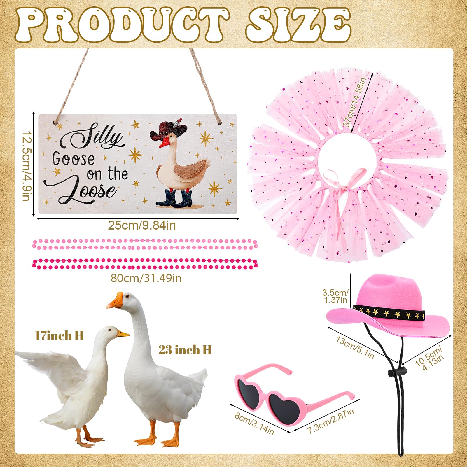 Guiqulai cowboy hat completes the princess goose outfit for outdoor display