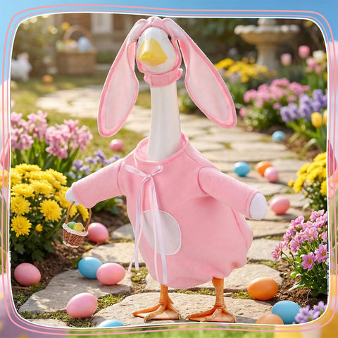 Guiqulai Easter Goose Outfit bunny hat close-up showcasing playful charm