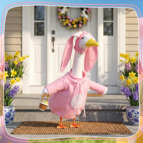 Guiqulai Easter Goose Outfit decorative eggs accent for festive yard decor