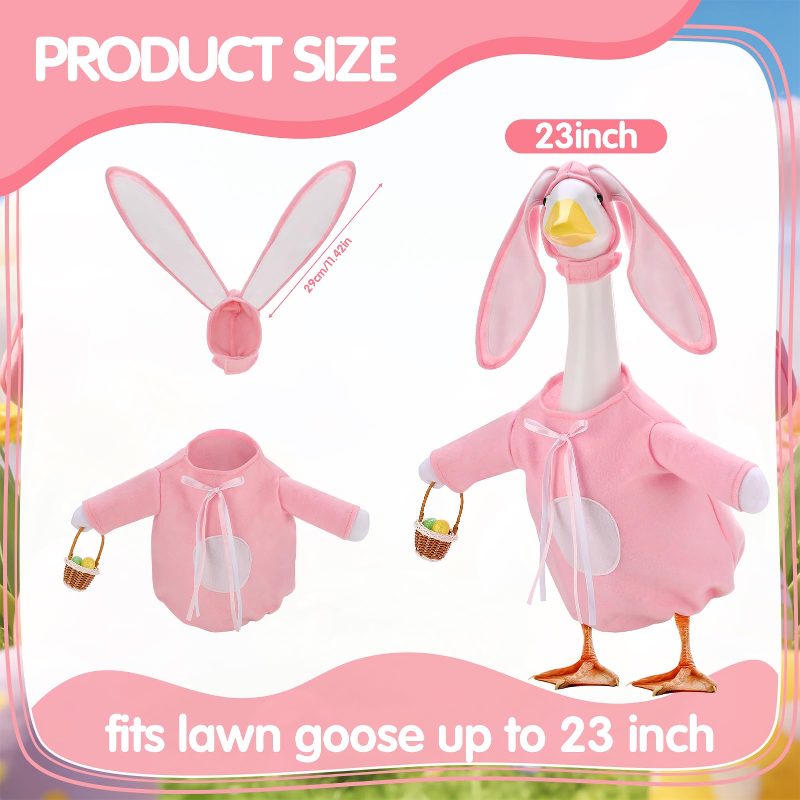 Guiqulai Easter Goose Outfit garden setup showcasing outdoor playful decor