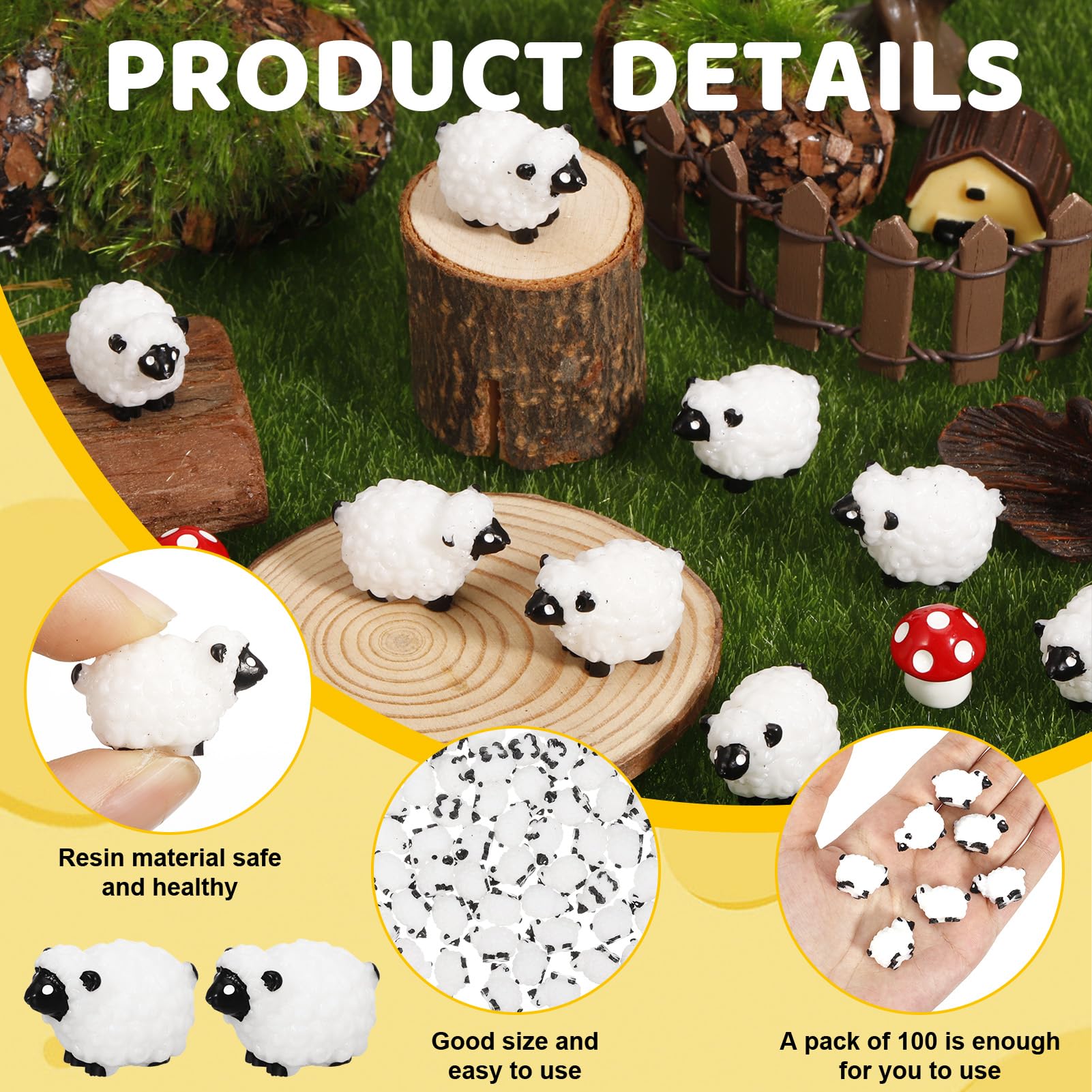 Guiqulai hand-painted sheep figure for shelves and terrariums