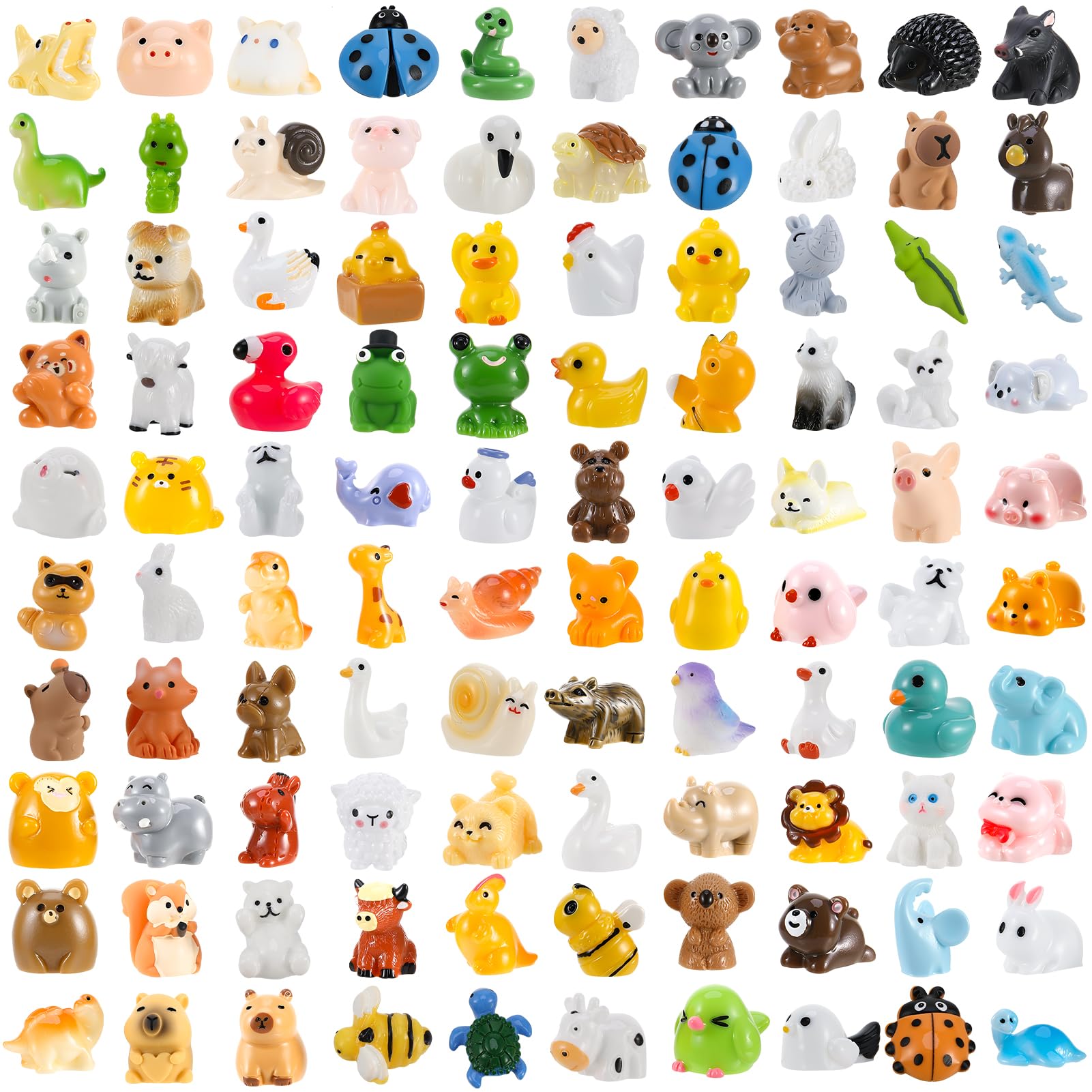 Guiqulai mini resin animals collection for dollhouse decor and storytelling.