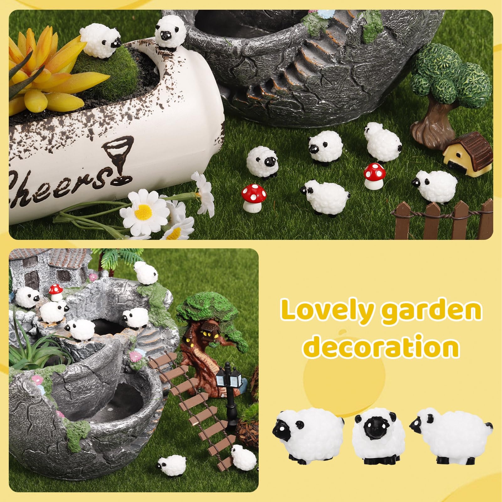Guiqulai outdoor-friendly sheep ornament, weather-resistant for patios and gardens