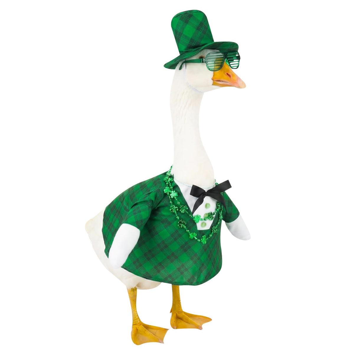 Guiqulai porch goose clothes showcase a festive outdoor display for St Patrick's Day