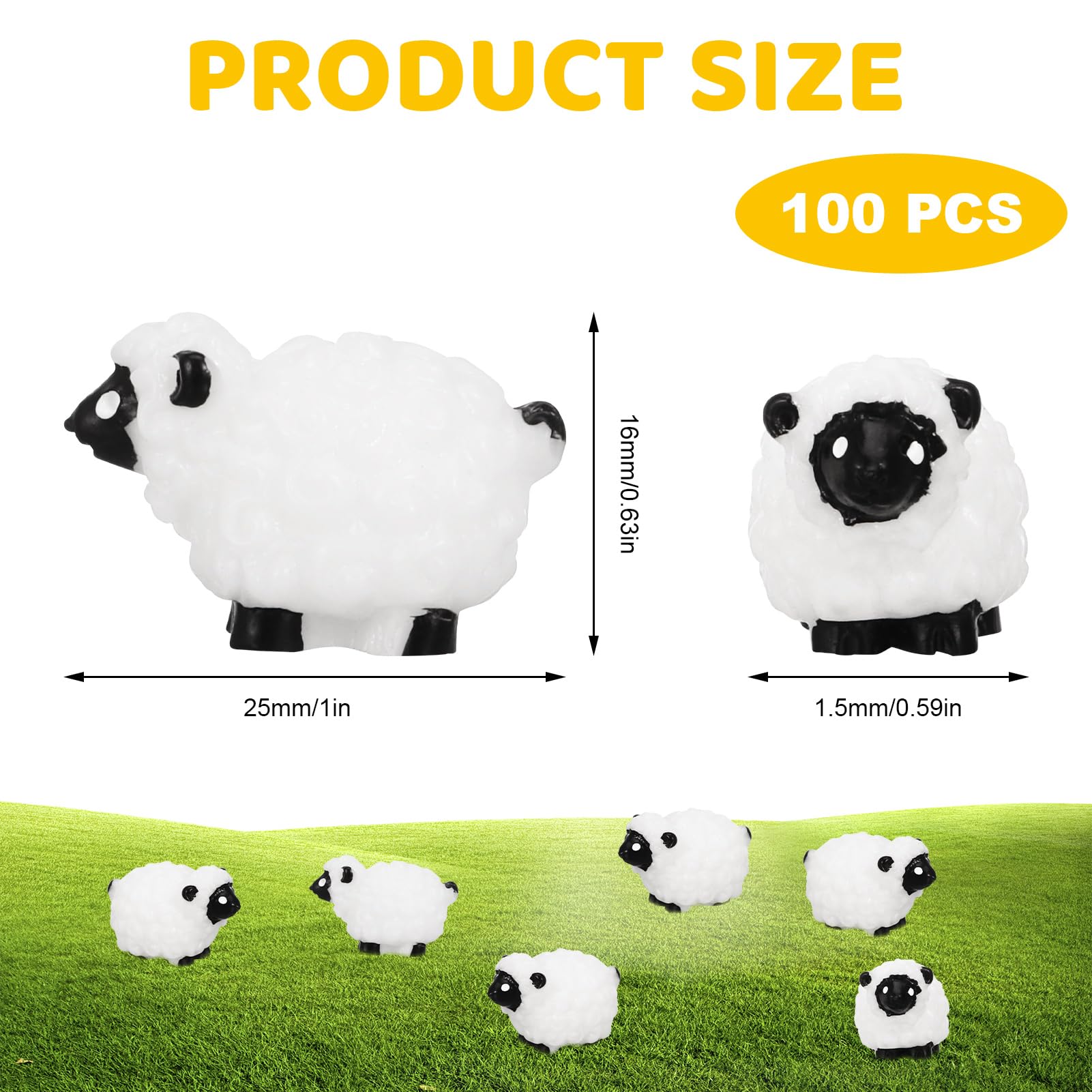 Guiqulai resin mini sheep garden decor, durable for outdoor use
