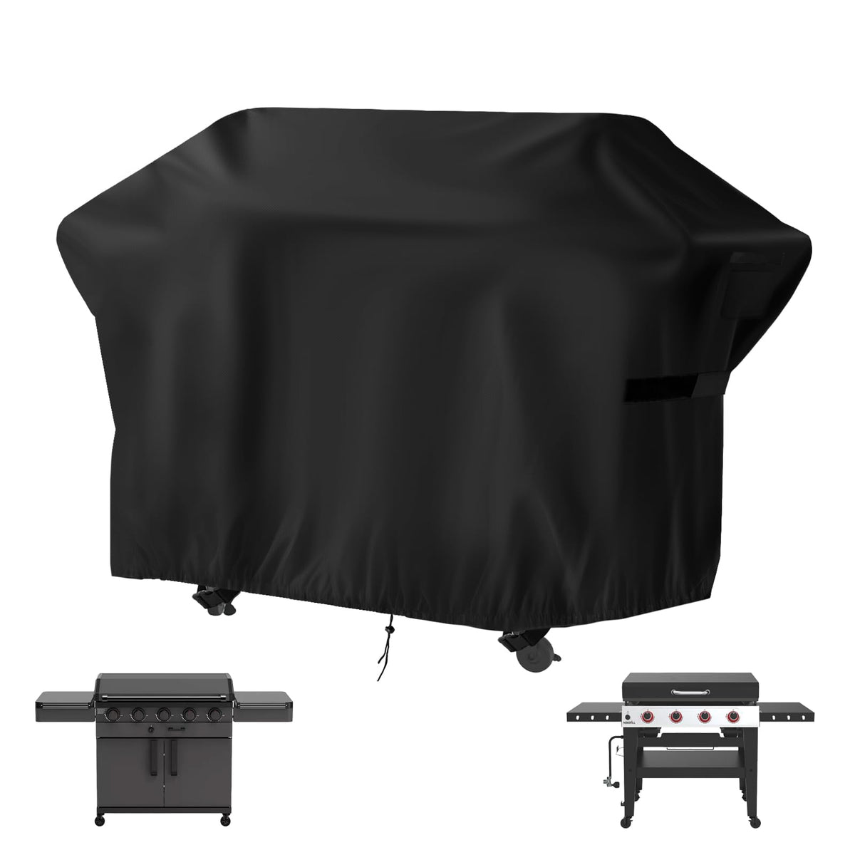 Guisong flat top cover on Nexgrill Daytona 4-burner protects from rain during grilling