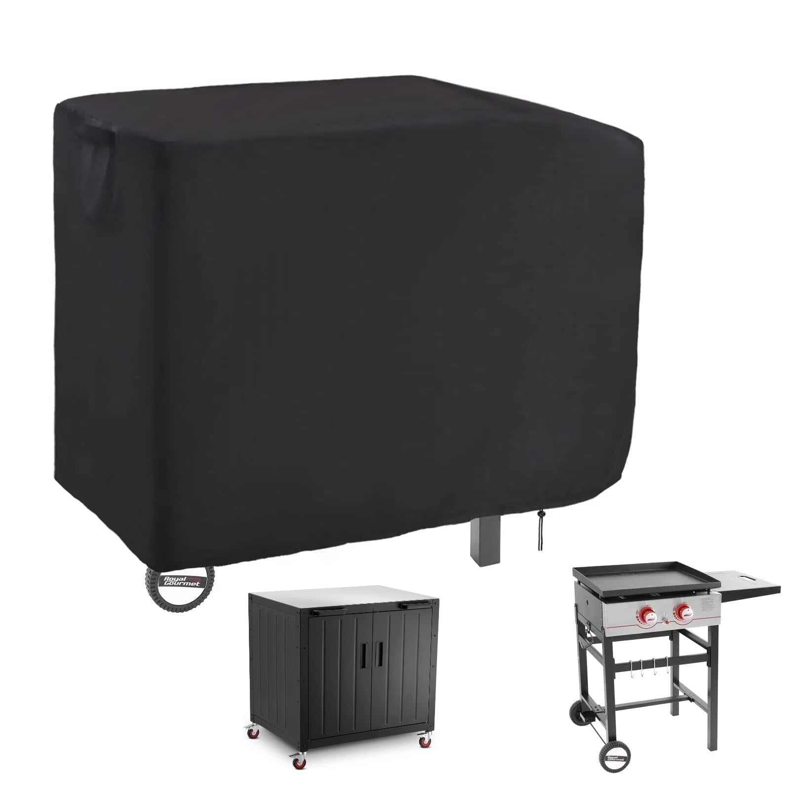 Guisong grill cover on a Royal Gourmet griddle, shielding from rain and dust