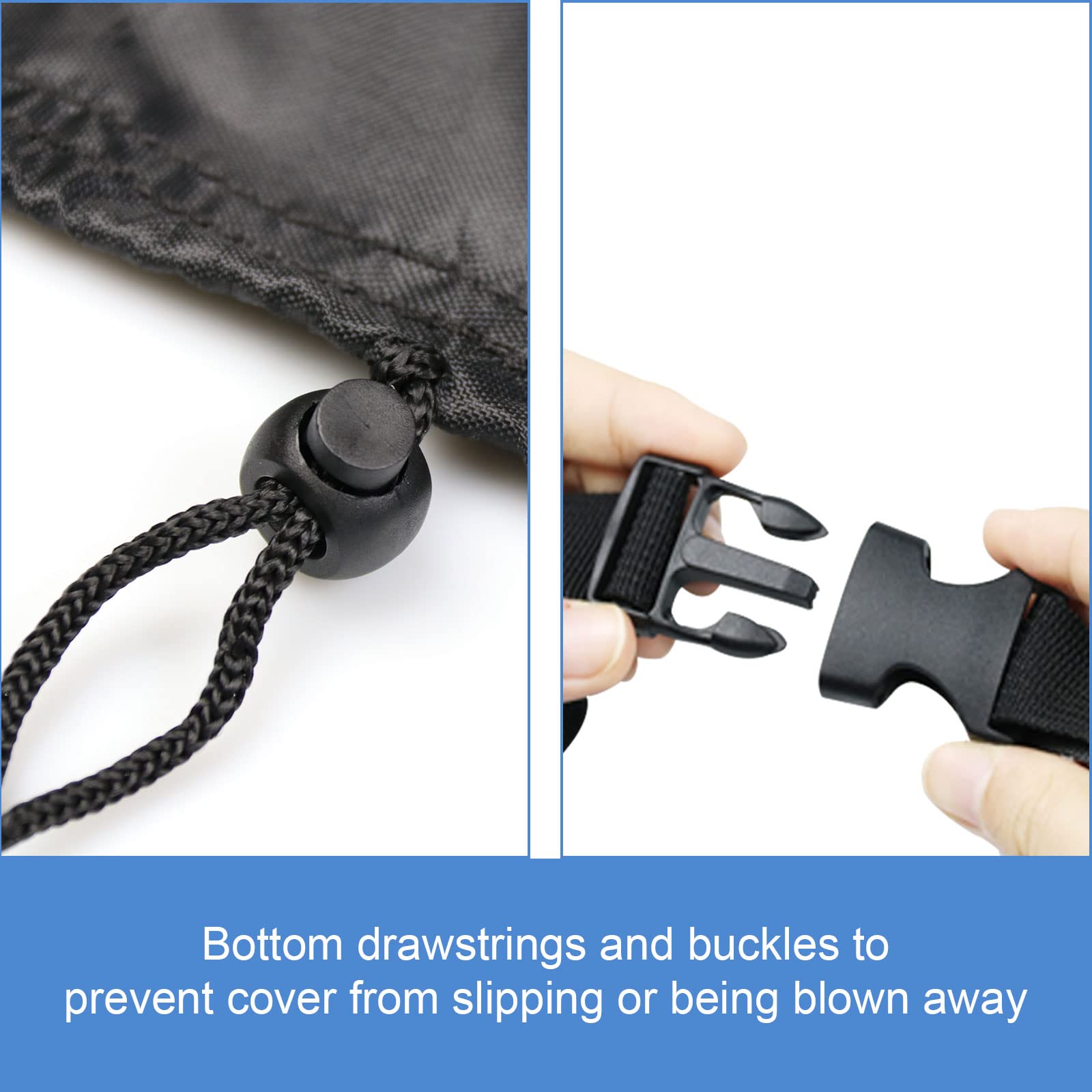 Guisong cover with side snaps for a tight fit against wind